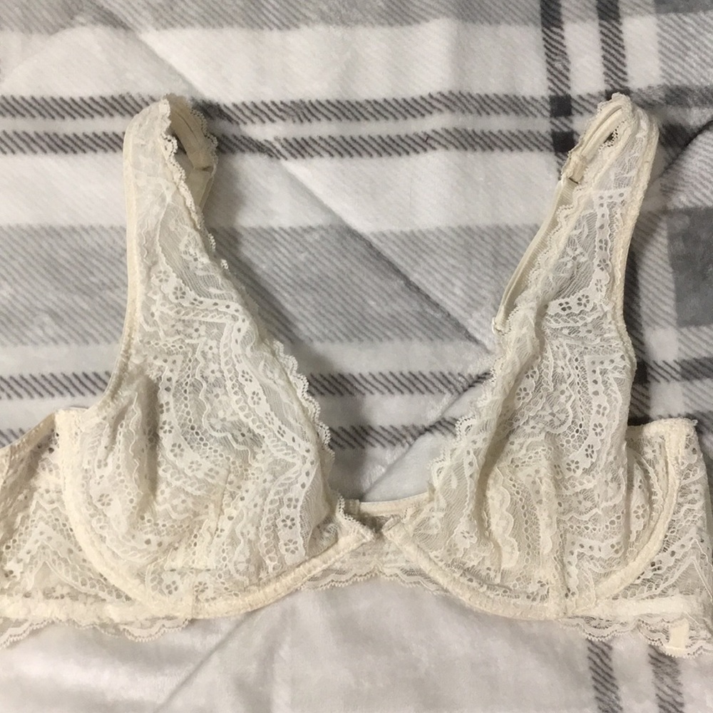 Free people cream lace bra
